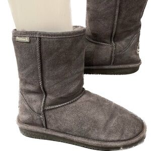 Bearpaw sz 9 gray suede wool line boots midi height